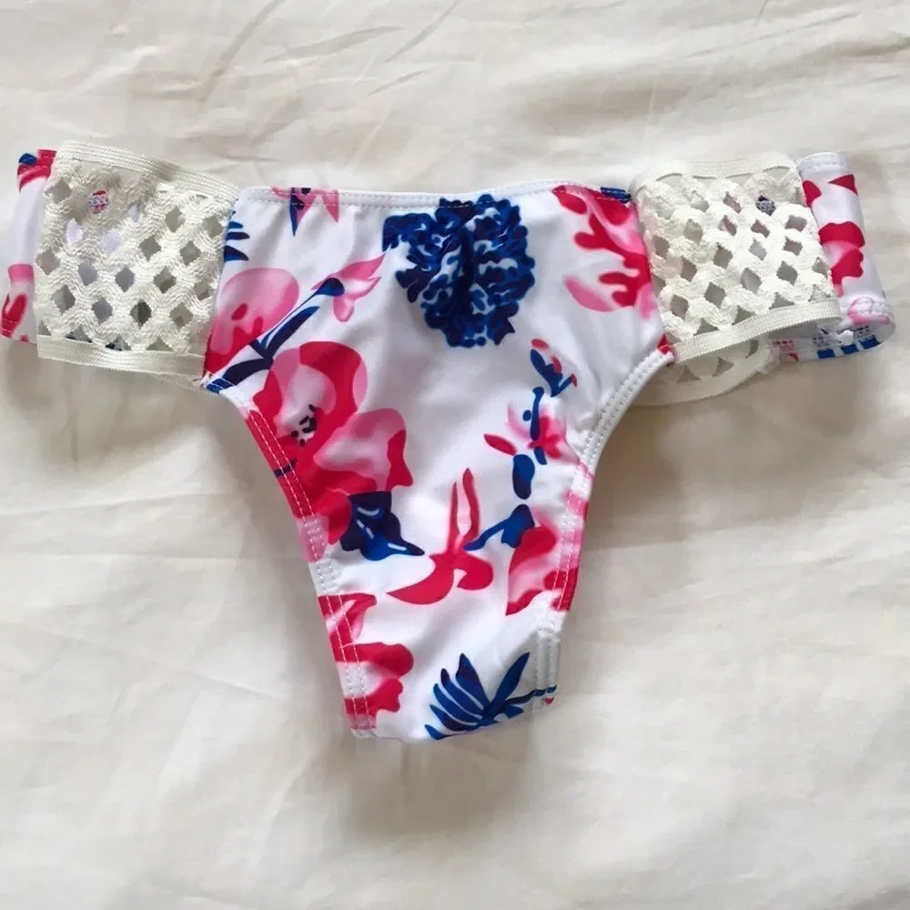 Floral wrap bikini bathing suit